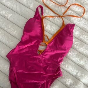 Sanctuary Pink and Orange One-Piece Swimsuit